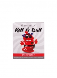 Стимулирующий презерватив-насадка Roll   Ball Strawberry - Sitabella - купить с доставкой в Старом Осколе