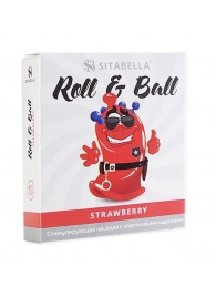 Стимулирующий презерватив-насадка Roll   Ball Strawberry - Sitabella - купить с доставкой в Старом Осколе