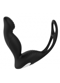 Черный вибромассажер простаты P-PLEASER W ERECTION ENHANCE - Dream Toys - в Старом Осколе купить с доставкой
