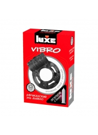 Чёрное эрекционное виброкольцо Luxe VIBRO  Африканский Эль Дьябло  + презерватив - Luxe - в Старом Осколе купить с доставкой