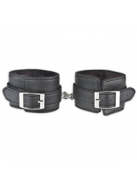 Черные фиксаторы для ног на цепи с мехом внутри - Lux Fetish - купить с доставкой в Старом Осколе