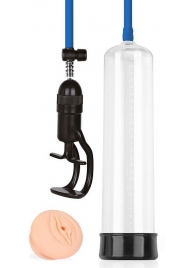 Прозрачная вакуумная помпа Sex Expert с насадкой-вагиной - Sex Expert - в Старом Осколе купить с доставкой