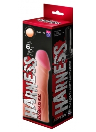 Телесная реалистичная насадка на Harness с коннектором BLACK LINE - 17 см. - LOVETOY (А-Полимер) - купить с доставкой в Старом Осколе