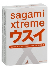 Ультратонкие презервативы Sagami Xtreme SUPERTHIN - 3 шт. - Sagami - купить с доставкой в Старом Осколе