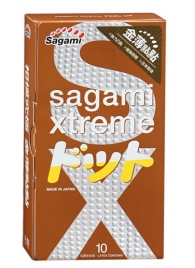 Презервативы Sagami Xtreme FEEL UP с точечной текстурой и линиями прилегания - 10 шт. - Sagami - купить с доставкой в Старом Осколе