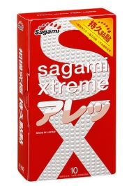 Утолщенные презервативы Sagami Xtreme Feel Long с точками - 10 шт. - Sagami - купить с доставкой в Старом Осколе