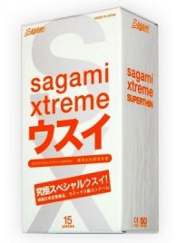 Ультратонкие презервативы Sagami Xtreme SUPERTHIN - 15 шт. - Sagami - купить с доставкой в Старом Осколе