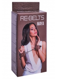 Коричневые кожаные наручники Maya - Rebelts - купить с доставкой в Старом Осколе