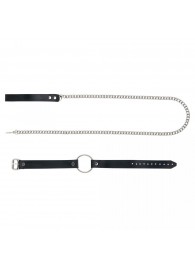 Черный поводок и чокер с кольцом Rada - Rebelts - купить с доставкой в Старом Осколе