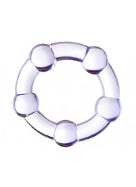 Фиолетовое эрекционное кольцо на пенис с бусинами - Штучки-дрючки - в Старом Осколе купить с доставкой