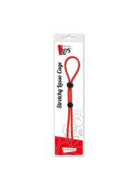 Красное лассо на пенис с двумя бусинами STRETCHY LASSO CAGE - Dream Toys - в Старом Осколе купить с доставкой