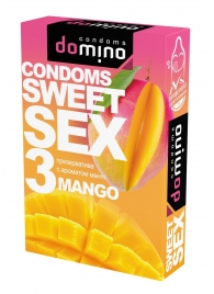 Презервативы для орального секса DOMINO Sweet Sex с ароматом манго - 3 шт. - Domino - купить с доставкой в Старом Осколе