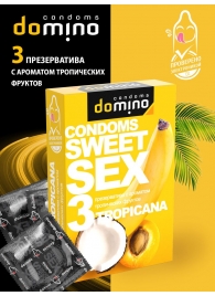 Презервативы для орального секса DOMINO Sweet Sex с ароматом тропических фруктов - 3 шт. - Domino - купить с доставкой в Старом Осколе