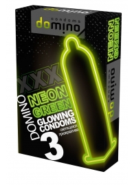 Презервативы DOMINO Neon Green со светящимся в темноте кончиком - 3 шт. - Domino - купить с доставкой в Старом Осколе