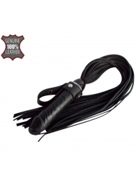 Черная плеть  Ковбой  с ручкой-фаллосом - 55 см. - Sitabella - купить с доставкой в Старом Осколе