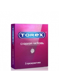 Презервативы Torex  Сладкая любовь  с ароматом клубники - 3 шт. - Torex - купить с доставкой в Старом Осколе