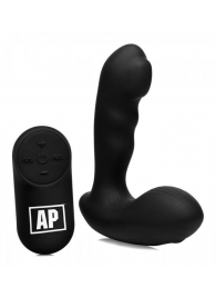 Черный стимулятор простаты Alpha-Pro 7X P-Milker Silicone Prostate Stimulator with Milking Bead - XR Brands - в Старом Осколе купить с доставкой