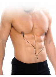 Черные электрические зажимы для сосков Shock Therapy Nipple Clamps - Pipedream - купить с доставкой в Старом Осколе