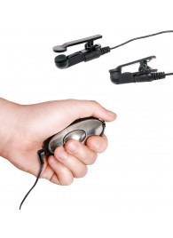 Черные электрические зажимы для сосков Shock Therapy Nipple Clamps - Pipedream - купить с доставкой в Старом Осколе