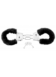 Меховые чёрные наручники Beginner s Furry Cuffs - Pipedream - купить с доставкой в Старом Осколе