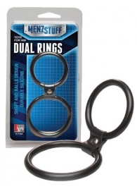 Чёрное двойное эрекционное кольцо Dual Rings Black - Dream Toys - в Старом Осколе купить с доставкой