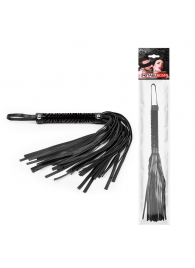 Черная гладкая плеть-флоггер с ручкой - 40 см. - Notabu - купить с доставкой в Старом Осколе