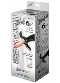 Пояс-трусики с насадкой Glamour - 17 см. - LOVETOY (А-Полимер) - купить с доставкой в Старом Осколе