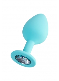 Мятная анальная втулка Brilliant с прозрачным кристаллом - 8 см. - ToyFa - купить с доставкой в Старом Осколе