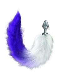 Серебристая анальная пробка с фиолетовым хвостом Galaxy - Lola Games - купить с доставкой в Старом Осколе