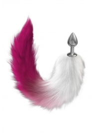 Серебристая анальная пробка с розовым хвостом Starlit - Lola Games - купить с доставкой в Старом Осколе