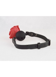 Черный кляп-шар с розой - Sitabella - купить с доставкой в Старом Осколе