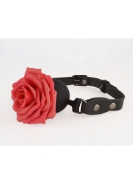 Черный кляп-шар с розой - Sitabella - купить с доставкой в Старом Осколе