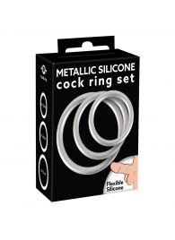 Набор из 3 эрекционных колец под металл Metallic Silicone Cock Ring Set - Orion - в Старом Осколе купить с доставкой