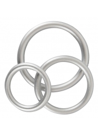Набор из 3 эрекционных колец под металл Metallic Silicone Cock Ring Set - Orion - в Старом Осколе купить с доставкой