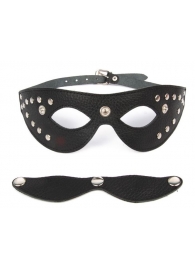 Черная маска со съемными шорами на заклепках - Notabu - купить с доставкой в Старом Осколе