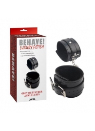 Черные оковы на ноги Obey Me Leather Ankle Cuffs - Chisa - купить с доставкой в Старом Осколе