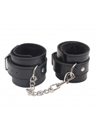 Черные оковы на ноги Obey Me Leather Ankle Cuffs - Chisa - купить с доставкой в Старом Осколе