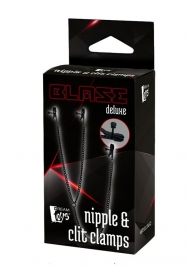 Черные зажимы на соски и клитор на цепочке DELUXE NIPPLE   CLIT CLAMPS - Dream Toys - купить с доставкой в Старом Осколе