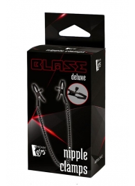 Черные зажимы на соски на цепочке BLAZE DELUXE NIPPLE CLAMPS - Dream Toys - купить с доставкой в Старом Осколе