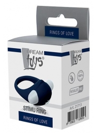 Гладкое синее эрекционное виброкольцо STIMU RING - Dream Toys - в Старом Осколе купить с доставкой