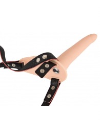 Телесный поясной страпон с вибрацией Vibrating Strap-On - 15,7 см. - Orion - купить с доставкой в Старом Осколе