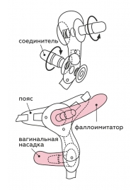 Черный пояс для женщин BEST SELECT с 3 насадками - LOVETOY (А-Полимер) - купить с доставкой в Старом Осколе