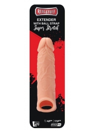 Телесная насадка EXTENDER WITH BALL STRAP 6.5 - 17 см. - Dream Toys - в Старом Осколе купить с доставкой