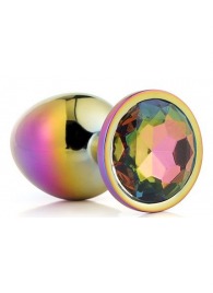 Голографическая анальная втулка с радужным кристаллом - 7,1 см. - Dream Toys - купить с доставкой в Старом Осколе