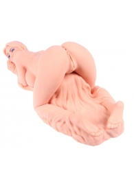 Телесный вибромастурбатор Valentina Auto с двумя любовными отверстиями - KOKOS - в Старом Осколе купить с доставкой