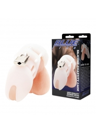 Белая клетка целомудрия Silicone Chastity Cage - BlueLine - купить с доставкой в Старом Осколе