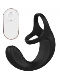 Черный анальный стимулятор с эрекционными кольцами Remote Couple Teaser - Dream Toys - в Старом Осколе купить с доставкой