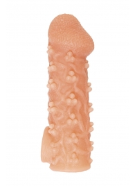Телесная закрытая насадка с пучками шишечек Cock Sleeve Size S - 13,8 см. - KOKOS - в Старом Осколе купить с доставкой