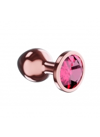Пробка цвета розового золота с малиновым кристаллом Diamond Ruby Shine S - 7,2 см. - Lola Games - купить с доставкой в Старом Осколе