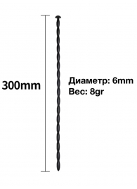 Черный уретральный расширитель - 30 см. - Rubber Tech Ltd - купить с доставкой в Старом Осколе